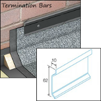 Roof Termination Bar - Aluminium or GRP 3 meter (62mm x 10mm)