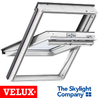 VELUX GGL 2060 (Noise Reduction/Easy Clean) - White Painted Centre Pivot Roof Window