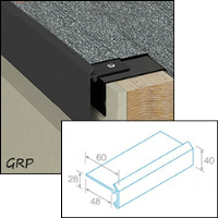 F2 - Fibre Glass (GRP) Roof Edge Trim (40mm Face x 60mm Leg)