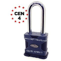 Squire SS50S/2.5 CEN4 High Security 50mm Solid Steel Long Shackle Padlock