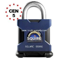 Squire SS65S CEN5 High Security 65mm Solid Steel Open Shackle Padlock