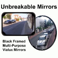 Unbreakable Black Framed Mirror Vialux PMR - choice of sizes