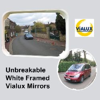 Unbreakable White Framed Mirror Vialux PMR - choice of sizes