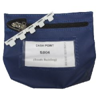 Reusable Zipseal Cash bag (coated nylon);  178 x 152 x 50mm