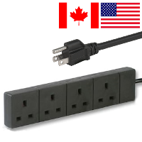 USA Plug to a 4 Gang UK Socket - 2m