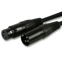 XLR Lead - Plug to Socket - Black - 0.3m