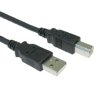 USB 2.0 A Plug to B Plug - Black - 0.5m