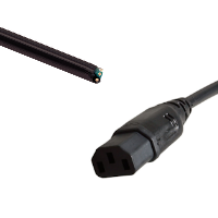 IEC C13 to cut ends - US cable and Core colours - Mains Lead - 0.7m