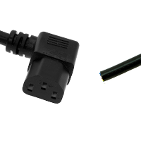 IEC C13 Right Angled Connector to Cut Ends - 1m