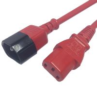 IEC C14 to IEC C13 - Red Mains Lead - 1m