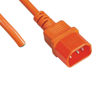 IEC C14 to Stripped Ends - Orange - Mains Lead - 1m
