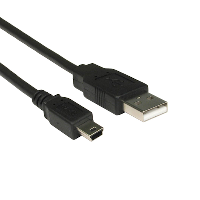 USB2 Lead - A Plug - Mini B Plug - Black - 1m