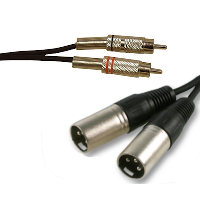 Twin XLR Plugs to 2 x RCA Phono Plugs - 1.5m