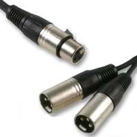 XLR Socket to 2 x XLR Male Plugs - 1.5m