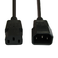 IEC C14 to IEC C13 - Black - Mains Lead - 1.5m