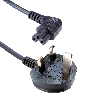 UK Plug - IEC C5 - Cloverleaf - Right Angle - 1.8m