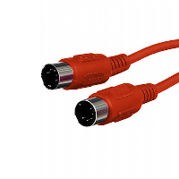 Din Patch Lead - Oxygen Free Cable - Red - 1.8m