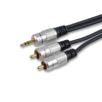 Stereo (3.5mm) Jack to Twin Phono Lead - Gold Plated metal Connectors - 10m