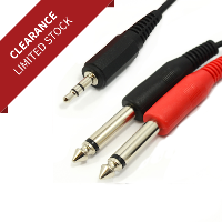 Stereo Jack (3.5mm) to 2 x Mono Jack (6.3mm) - 10m