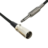 Short Style XLR Plug - to Mono Jack (6.3mm) - Unshielded Cable - 10m