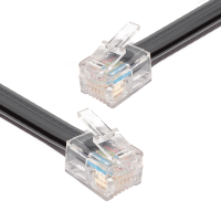 RJ12 6P6C to RJ12 6P6C - 6 Core Black - 10m