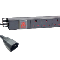 PDU - IEC C14 to 6 x BS1363 - 19" Horizontal