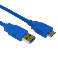 USB3 Lead - A Plug - Micro B Plug - Blue - 1m