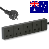 Australian Plug to a 4 Gang UK Socket - 2m
