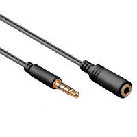 4 Pole Jack 3.5mm - Gold Plated Extension - 2m