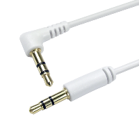 3.5mm Stereo Jack to Right Angled Jack - Slim Line - Gold Plated - White - 2m