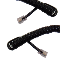 RJ10 (4P4C) to RJ10 (4P4C) Coiled - 2m