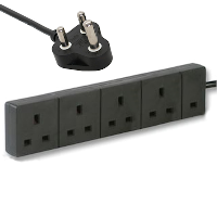 South African Plug to a 4 Gang UK Socket - 2m