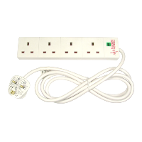 UK 4 Gang Extension Lead - Surge Protected - 2m