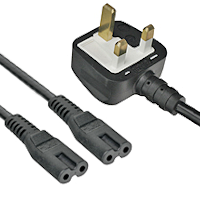 UK Plug - 2 x IEC C7 - 2m