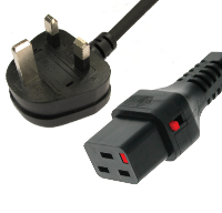 UK Plug to Locking IEC C19 - 2m