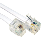 RJ11 to RJ11 - 6P4C - Telecoms - White - 20m