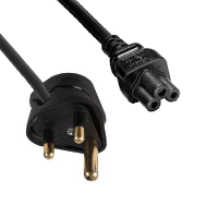 Indian 5 amp 3 Round Pin Plug to IEC C5 - Black