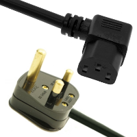 South African Plug to IEC C13 Right Angled - 1.0mm² Cable - 2m