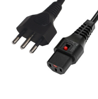 Swiss plug to Locking IEC C13 - 2m