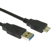 USB3 Lead - A Plug - Micro B Plug - Black - 2m