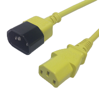 IEC C14 to IEC C13 - Yellow Mains Lead - 10amp - 3m