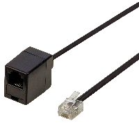 RJ11 Plug - RJ11 Socket - Black - 3m
