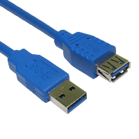 USB 3.0 A Plug to A Socket - Blue 3m