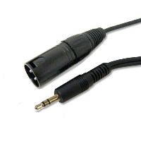 XLR Male to Stereo Jack (3.5mm) Lead - Gold Plated - 3m