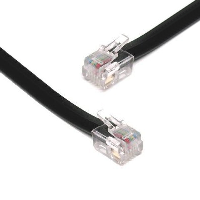 RJ11 to RJ11 - 6P4C - Telecoms - Black - 5m