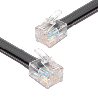 RJ12 Telecomms Lead - Straight Wired - Black - 5m