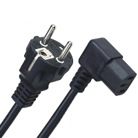 Schuko Plug to IEC C13 - Right Angled - 1.0mm² - Mains Lead - 5m