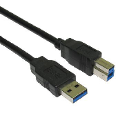 5m USB 3 A to B lead, Black