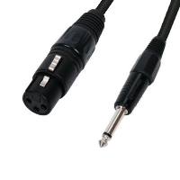 XLR Female to Mono (6.3mm) Jack Lead - Black - 6m