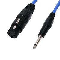 XLR Female to Mono (6.3mm) Jack Lead - Blue - 6m